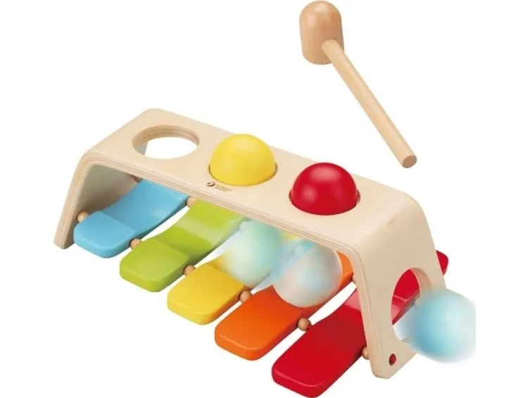  Classic 2-i-1 Xylophone & Hammerbænk i træ 