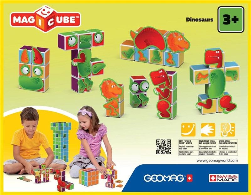 Geomag Magicube Dinosaurer - 24 dele