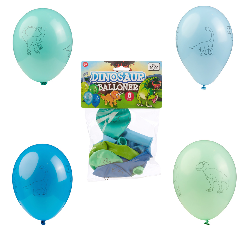 Dinosaur Balloner - 8 stk.