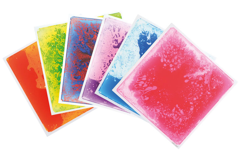 Kæmpe Sansemåtte m. væske - 1 stk - 50 x 50 cm - assorteret