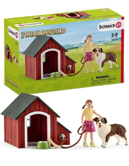  Schleich hundehus med hund og figur