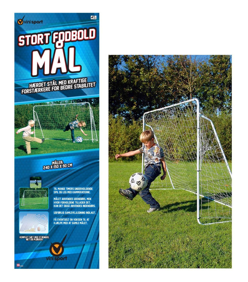 Vini sport stort fodbold mål 240 x 150 cm