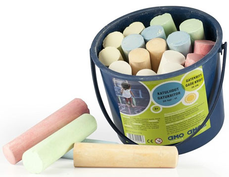 Gadekridt Store Farvede - 20 stk