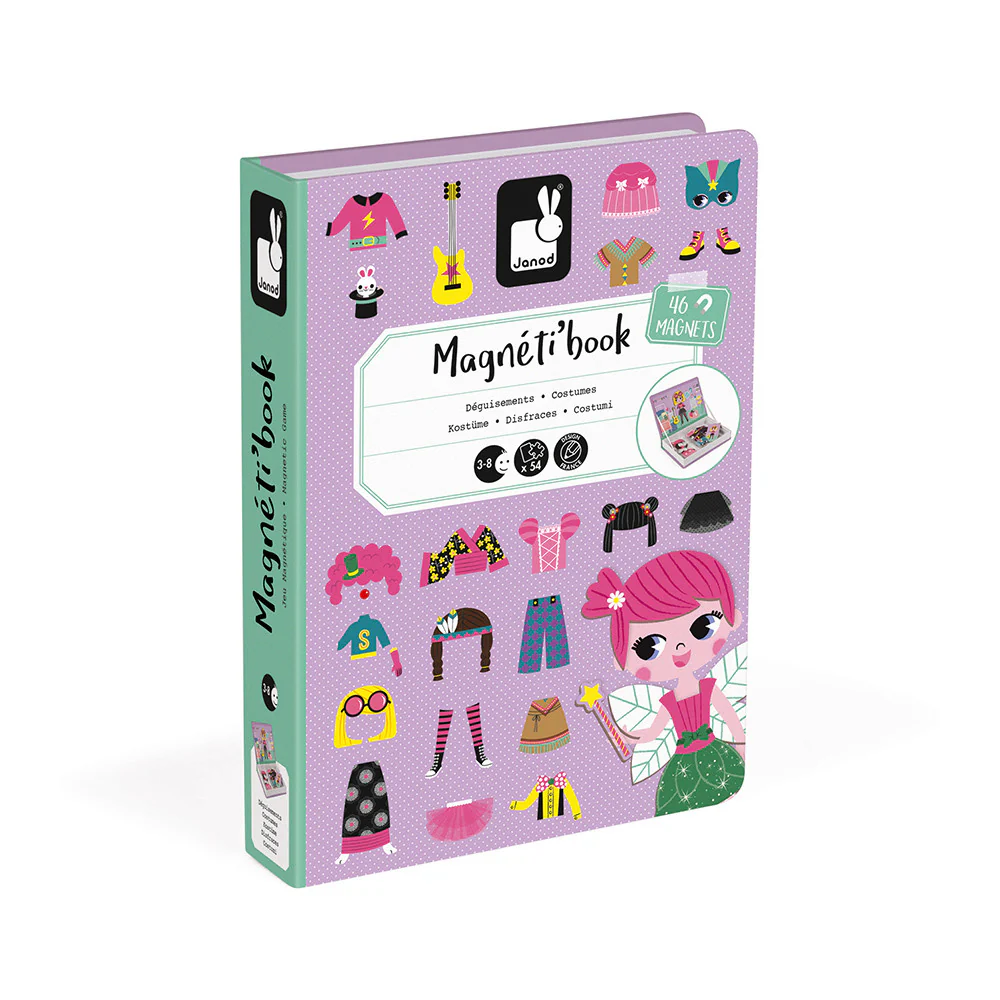 Janod Magneti'Book - Girl's Costumes - 46 magnets