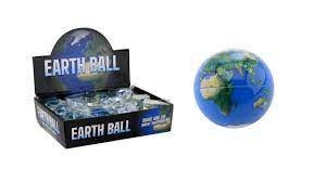 Globe glitterball 6,50 cm - bold med vand og verdenskort