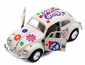 VW Classic Beetle fra 1967 m. pullback bil - Assorteret farver