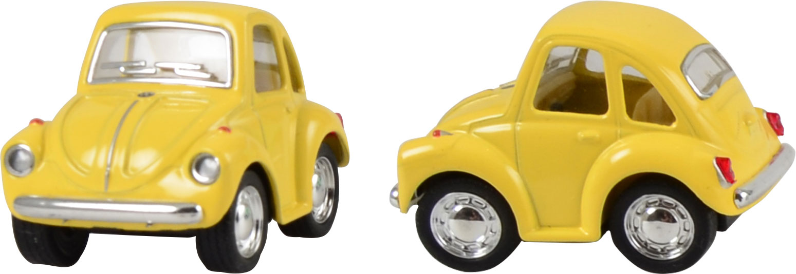 VW Folkevogn bobbel m. Pull back - 4 Assorterede farver