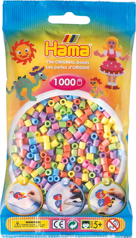 Hama perler - midi - 1000 stk - pastel 50