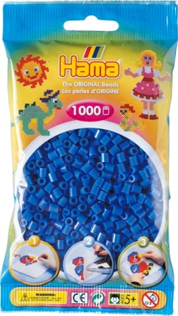 Hama perler - midi - 1000 stk - blå 09