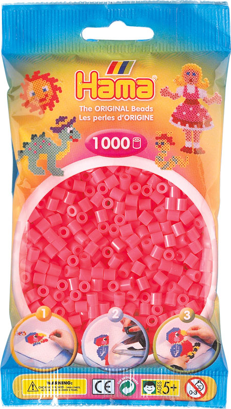Hama perler - midi - 1000 stk - cerise 33
