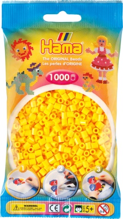Hama perler - midi - 1000 stk - gul 03