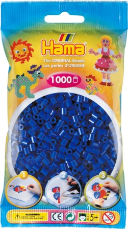 Hama perler - midi - 1000 stk - kongeblå 08
