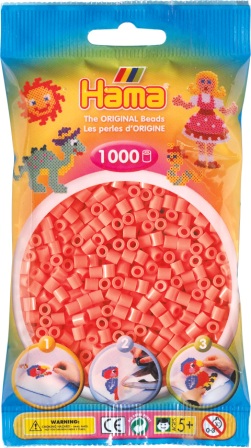 Hama perler - midi - 1000 stk - pastel rød 44