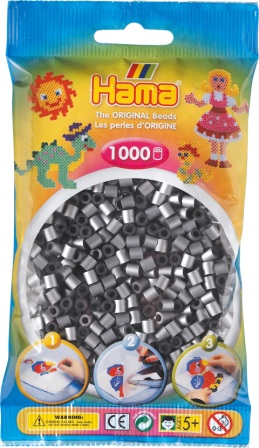 Hama perler - midi - 1000 stk - sølv 62