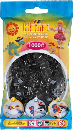 Hama perler - midi - 1000 stk - sort 18