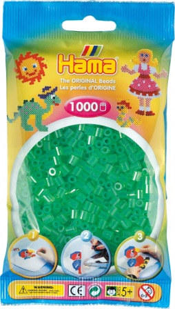 Hama perler - midi - 1000 stk - transparent grøn 16