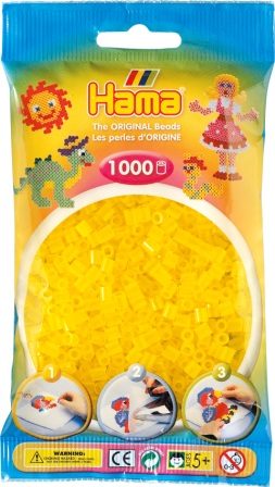 Hama perler - midi - 1000 stk - transparent gul 14