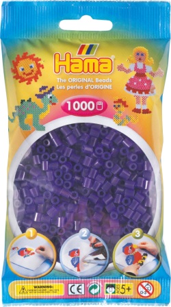 Hama perler - midi - 1000 stk - transparent lilla 24