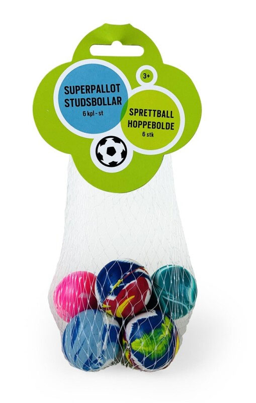 SS Spiral hoppebolde Ø 3,5 cm - pakke med 6 stk.