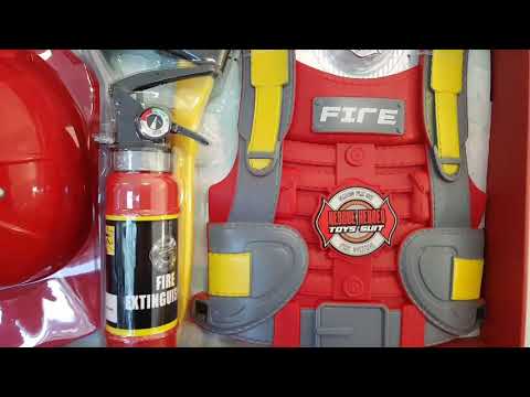 Mega Brandmandssæt m. brandhat, brandslukker, briller, økse - 8 dele