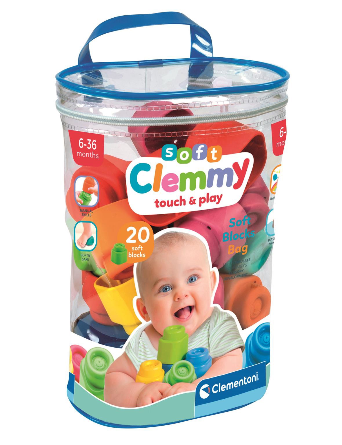 Clementoni Soft Baby stabel og bide klodser - 20 stk.