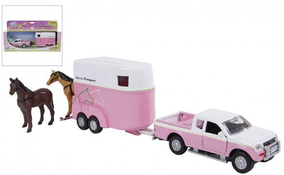 Kids Globe Mitsubishi L 200 Med Hestetrailer med heste