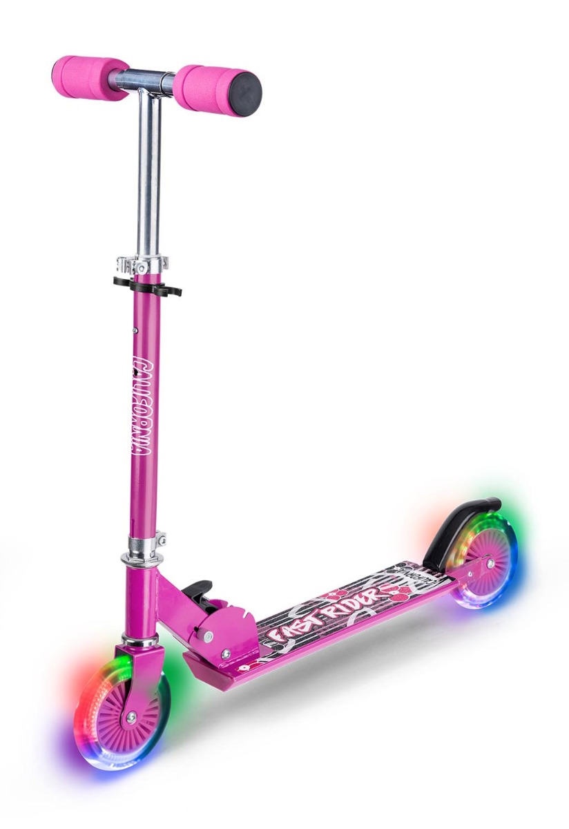 California Løbehjul m. LED Lys i hjulene - pink