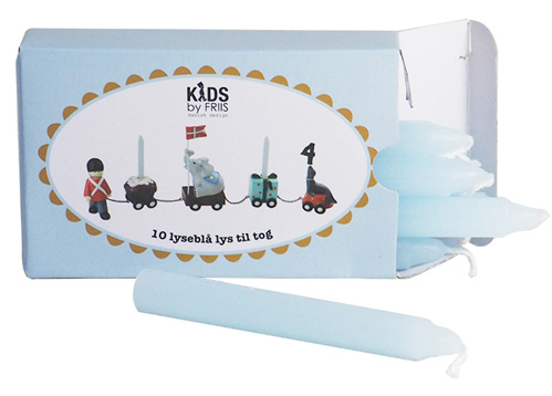 Kids By Friis - Lys til fødselsdagstog lyseblå - 10 stk.