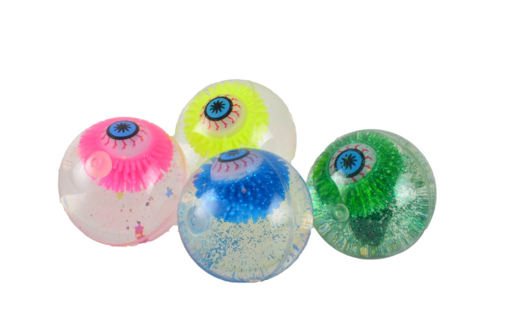 Hoppebold m. Øje og Flash Lys - 6 cm -  Assorterede