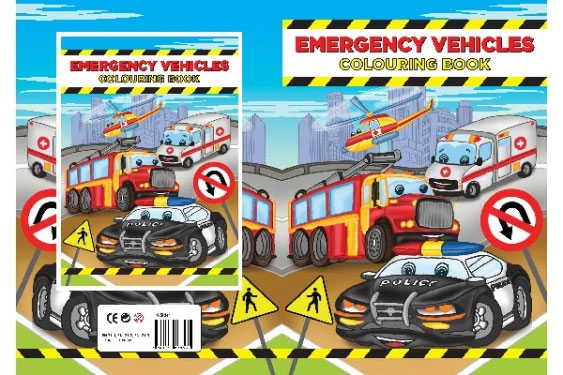 Malebog - Udrykningskøretøjer - Colouring book