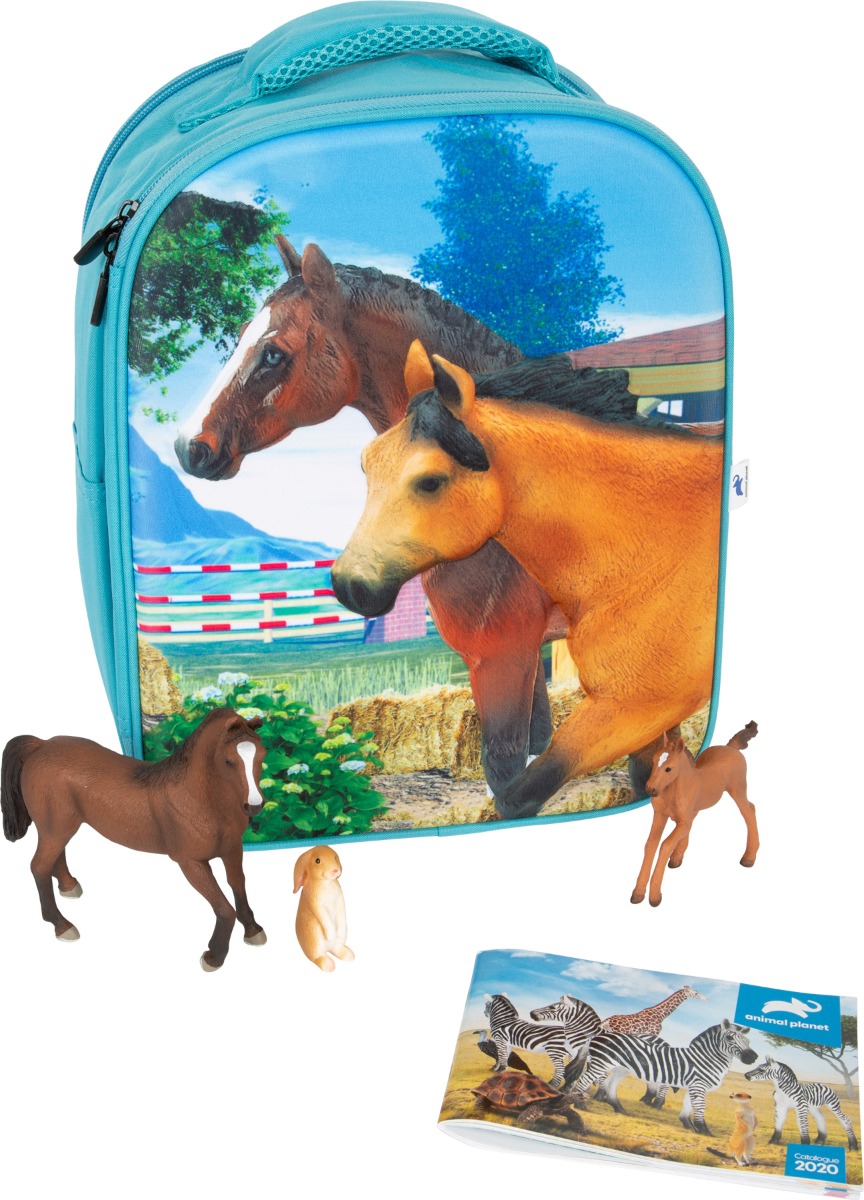 Animal Planet 3D Rygsæk m. dyr - Hestestald