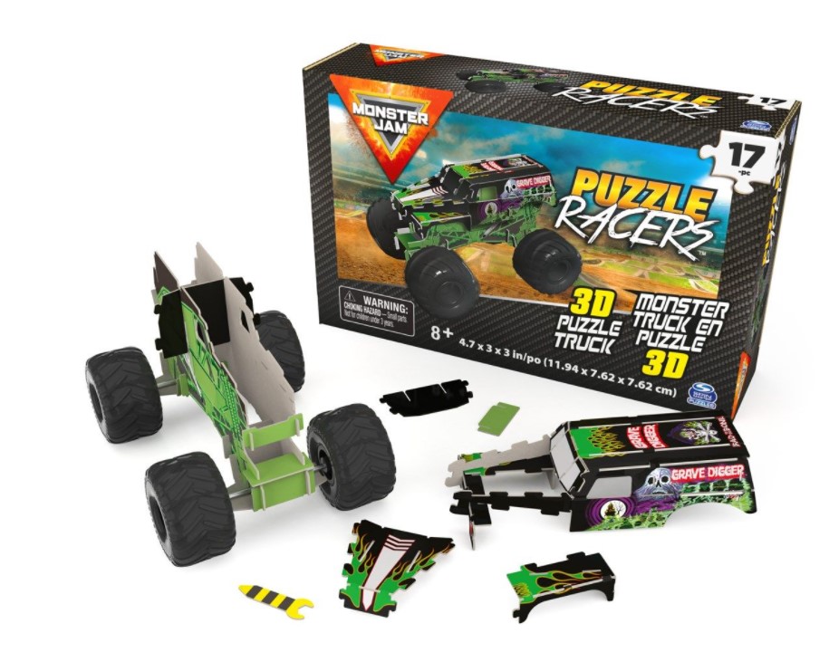 Monster Jam 3D Puslespil Grave Digger m. 17 brikker