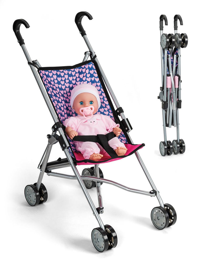 My Baby Paraplyklapvogn med sele og aftageligt betræk - 55 cm