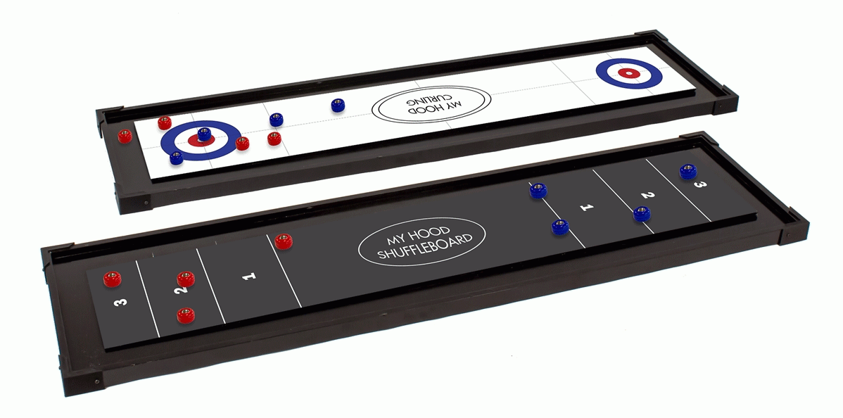 My Hood Kænpe shuffelboard og Curling spil - 2-i-1