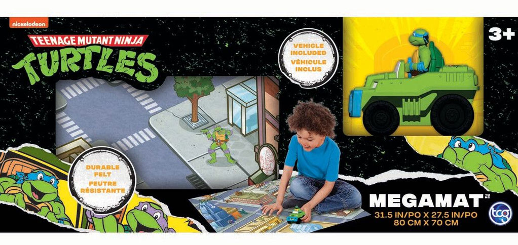 Teenage Mutant Ninja Turtles Original Megamat legetæppe  m. køretøj