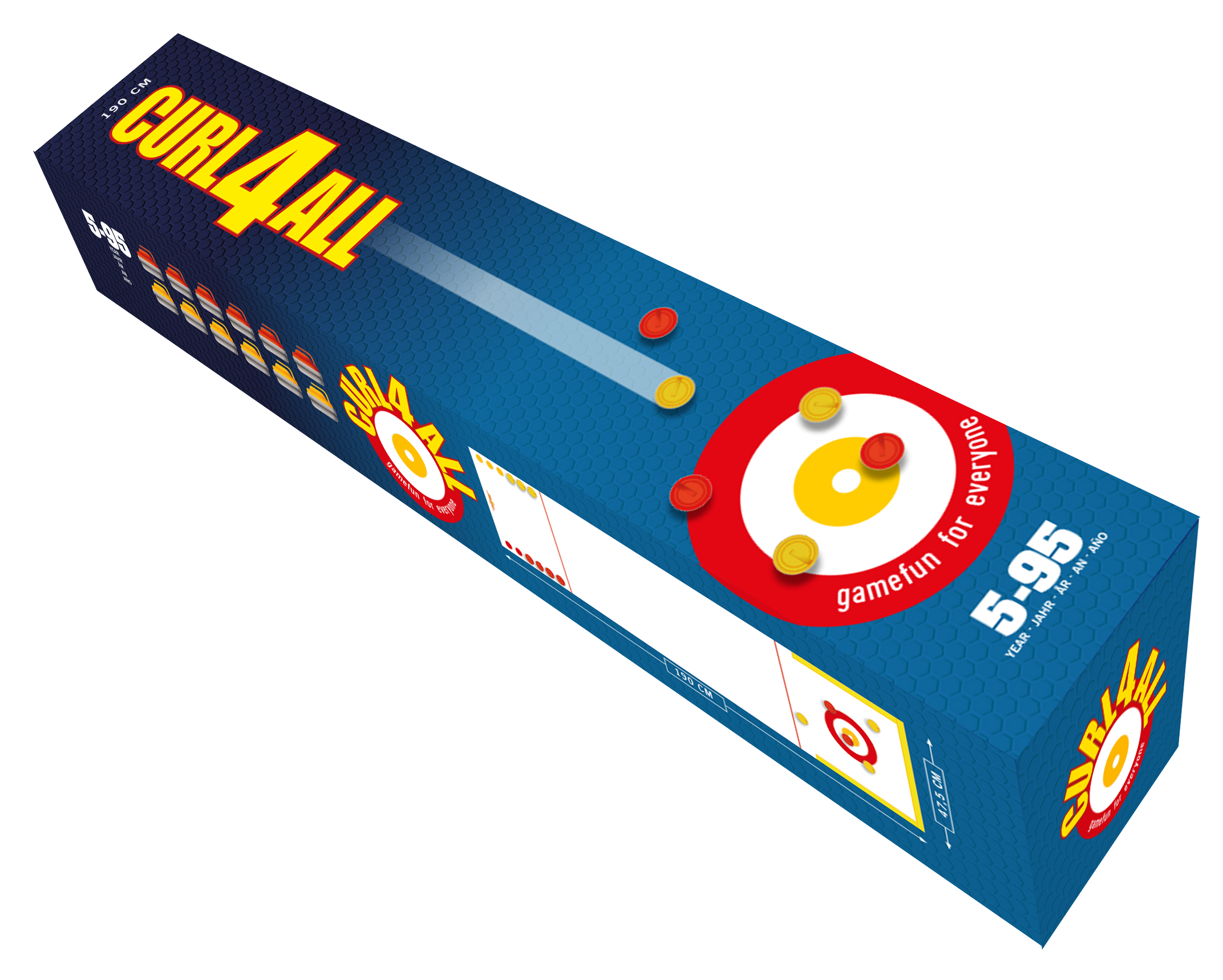 Curl4all 190 cm - Sjovt bord-Curling spil for hele familien