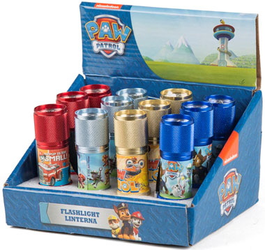 Paw Patrol Alu. Lommelygte 9Led - assorteret