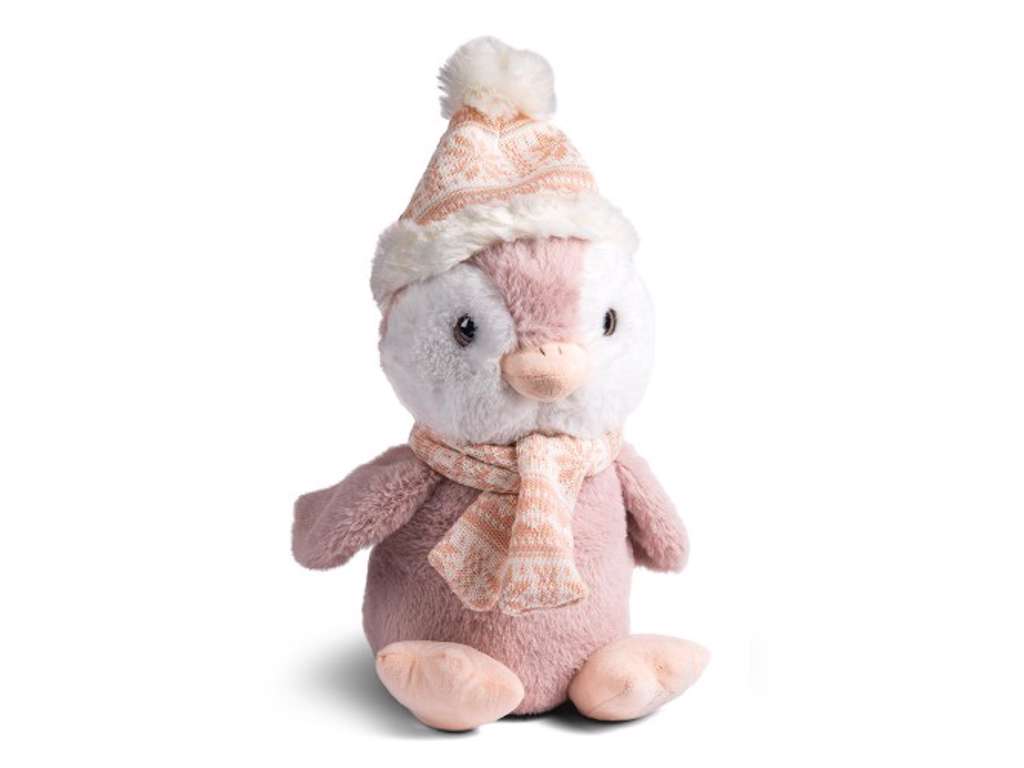 Pingvin bamse med hat-gammel rosa