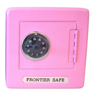Pengeskab med kode og møntindkast - Pink