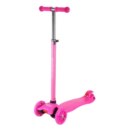 RASK 3-hjulet løbehjul med lys med LED lys i alle hjul - Pink