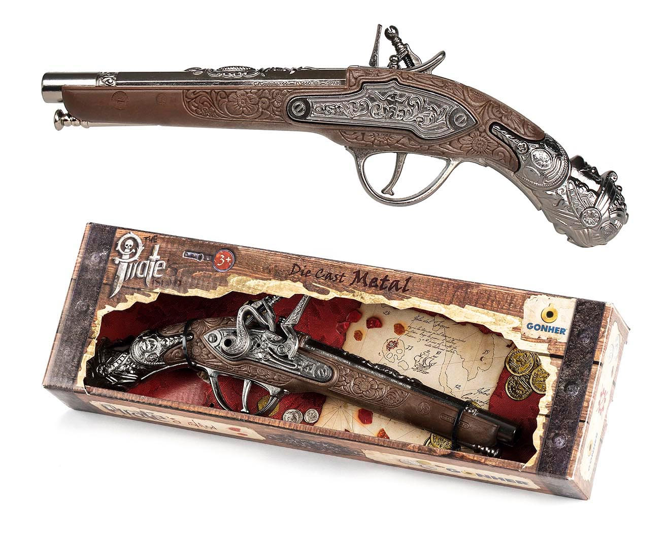Gonher metal pirat pistol - legetøjspistol