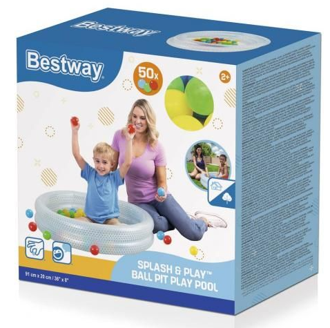 Bestway Bold- og legebassin med 50 bolde