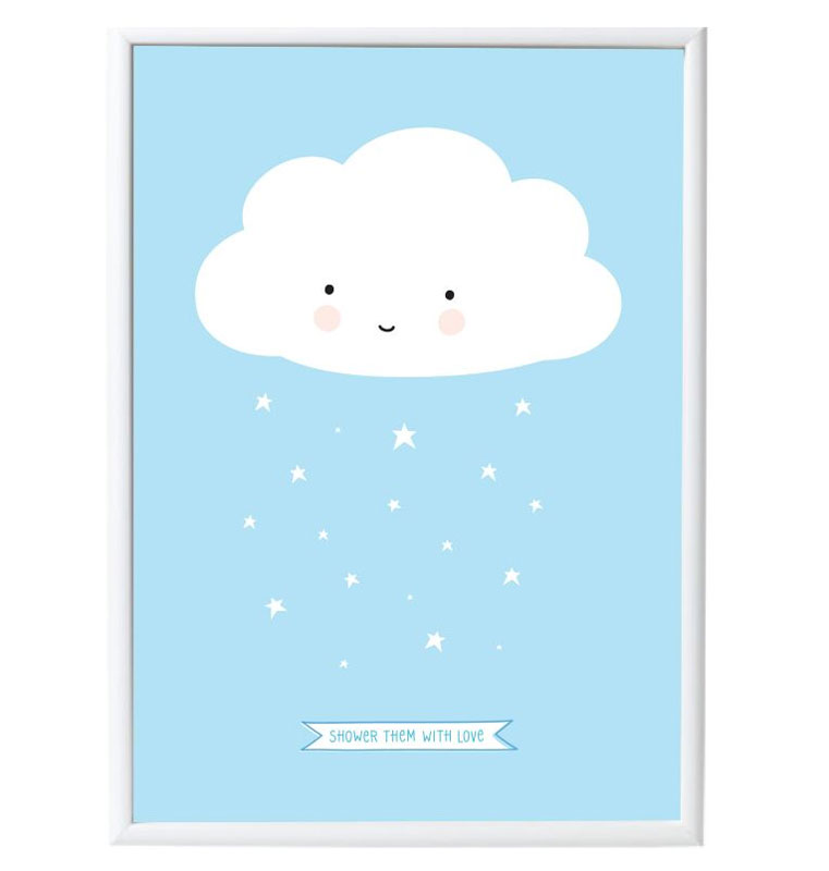 A Little Lovely Company - Plakat - Blå Sky - 50x70 cm