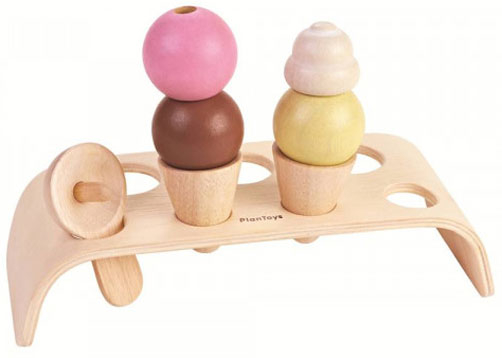 Plantoys isvafler i sæt - 8 dele - legemad i træ