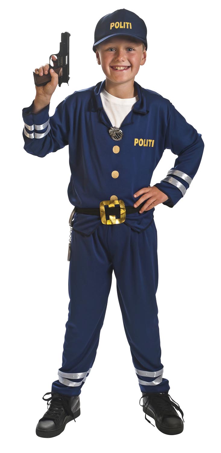 Rio Politimand udklædning - 140 cm