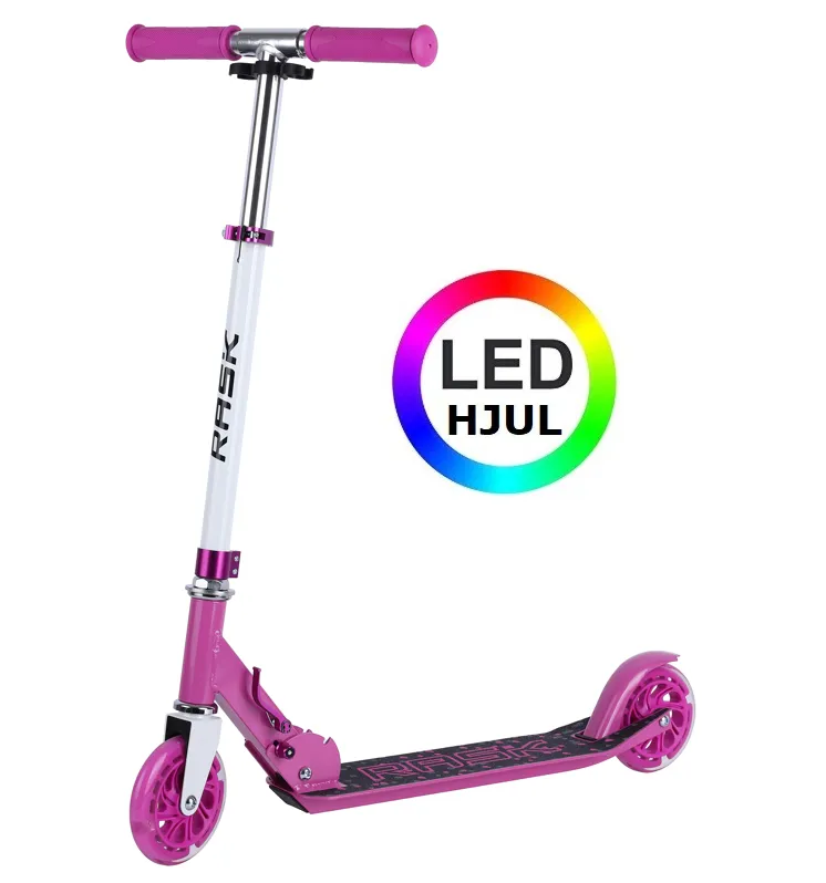  RASK Løbehjul 120 mm med LYS i hjulene - PINK