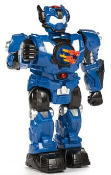 R/C Fjernstyret skydende Politi robot - Blå