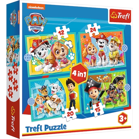 Trefl Paw Patrol Puslespil 4-i-1 - Happy Family