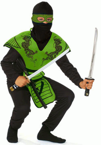 Rio Ninjadragt i 140 cm - Grøn
