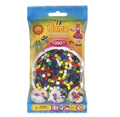 Hama perler - midi - 1000 stk - 6 farver mix (66)